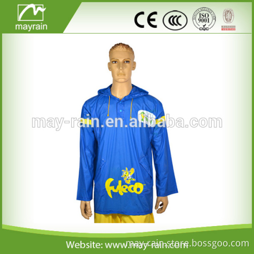 Mens 100% polyester lightweight packable warm rain jacket